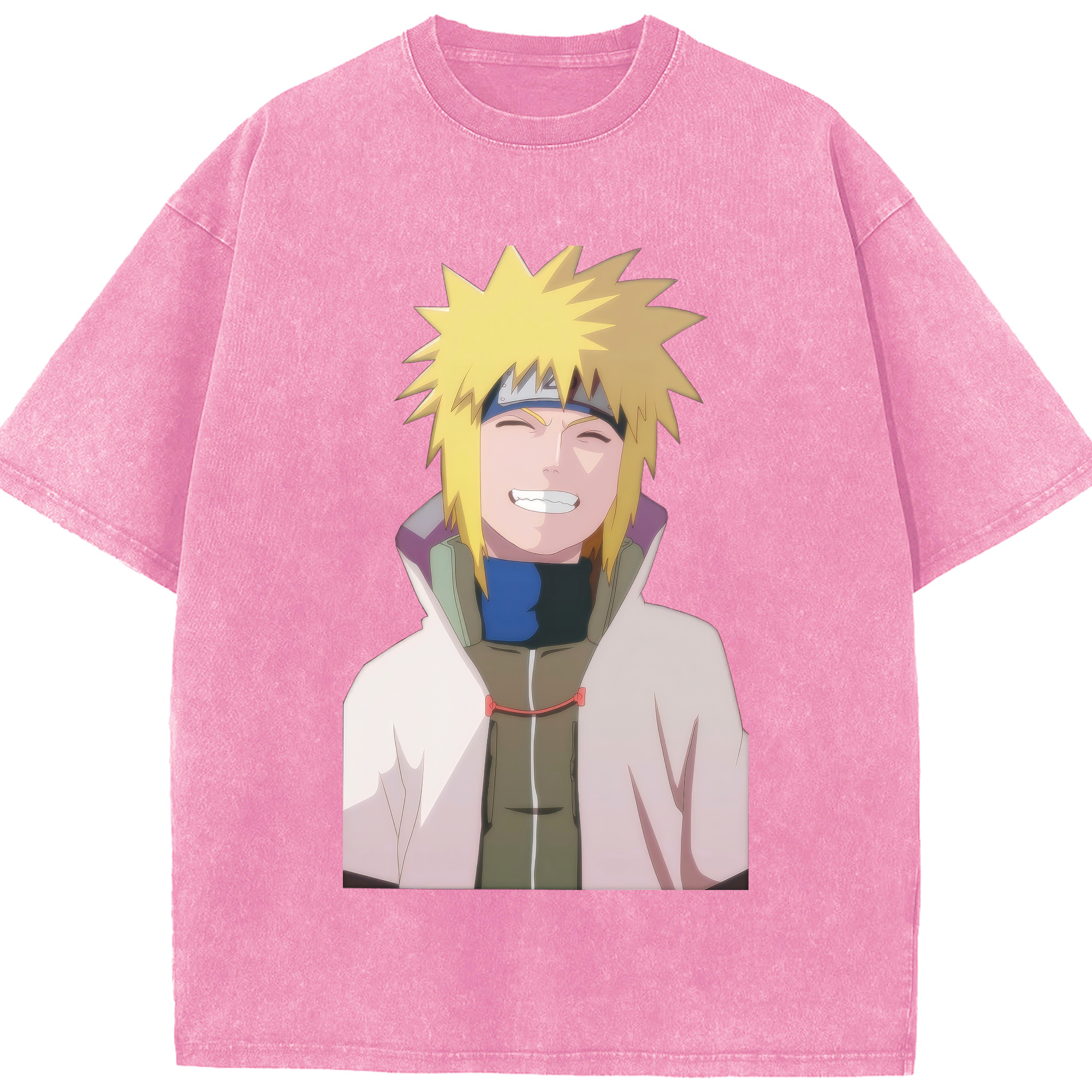 （画像用） NARUTO -ナルト- 波風 ミナト Namikaze Minato 綿100% ヴィンテージ風 半袖Tシャツ（フロントプリント）
